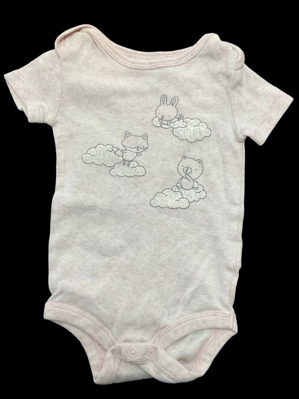 🌻10/$25 - Pink Marled Onesie w/ Animal Graphic